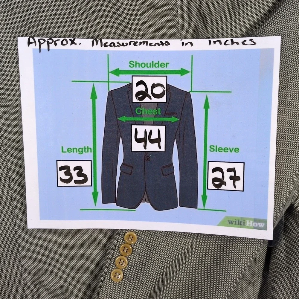 VTG Hugo Boss Blazer‎ Mens 44L Brown Geometric 3 Button Sport Coat Wool